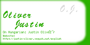 oliver justin business card